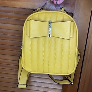 Betsey Johnson Yellow Mini Backpack Purse